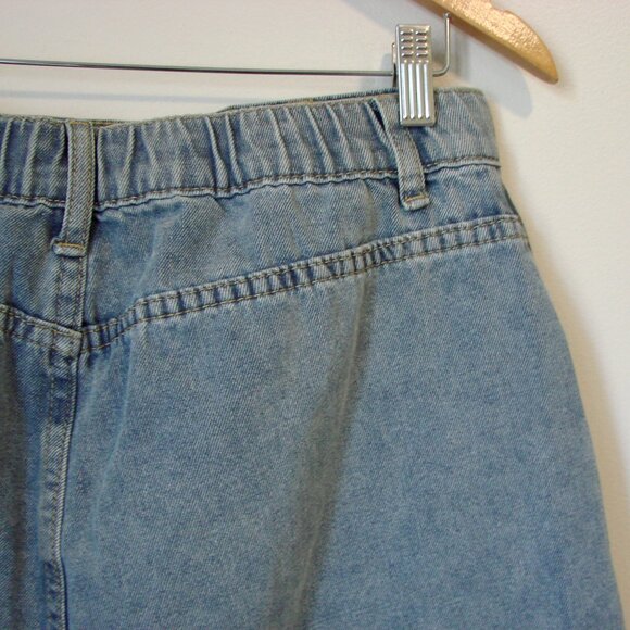 Denim Distressed Midi Skirt Western Cowgirl Boho Raw Hem SHEIN Curve 0XL or 12 - Picture 12 of 14